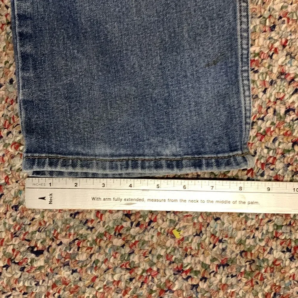 Carhartt Men's Blue Denim Ripped Relaxed-Fit Straight Leg Jeans Size 38 X 30
